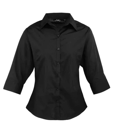 Premier Ladies 3/4 Sleeve Poplin Blouse