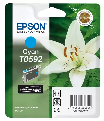 Epson C13T05924010/T0592 Ink cartridge cyan, 520 pages 13ml for Epson Stylus Photo R 2400