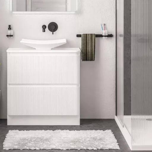 Belice 80cm Floorstanding Drawer Vanity Unit -  High Gloss White