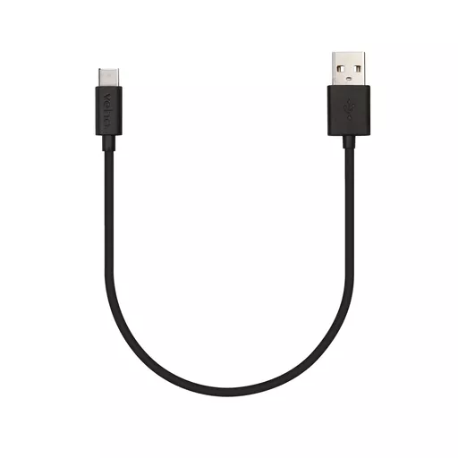 Veho Pebble USB-A to USB-C Universal Charge and Sync 0.2m/0.7ft Cable – Black (VCL-002-C-20CM)