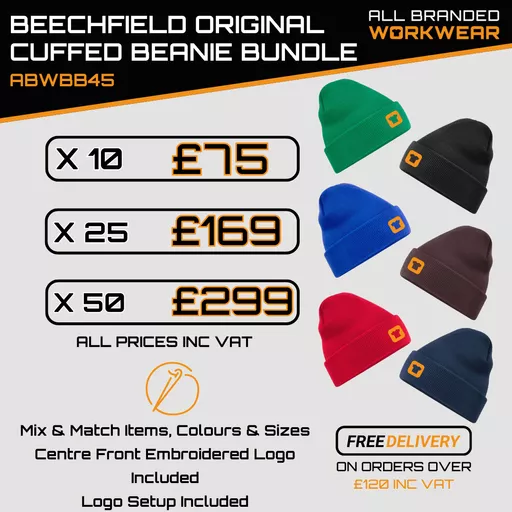 Beechfield Original Cuffed Embroidered Beanie Bundles