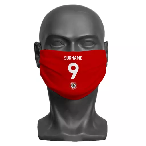 Brentford FC Back of Shirt Adult Face Mask (Medium)