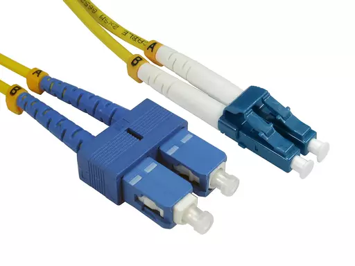 Cables Direct FB2S-LCSC-100Y fibre optic cable 10 m 2x LC 2x SC Yellow