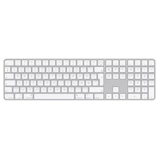 Apple Magic keyboard USB + Bluetooth Danish Aluminium, White