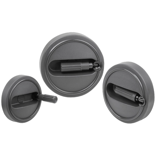 K0258 Inch - Handwheels With Fold Down Grip In Plastic