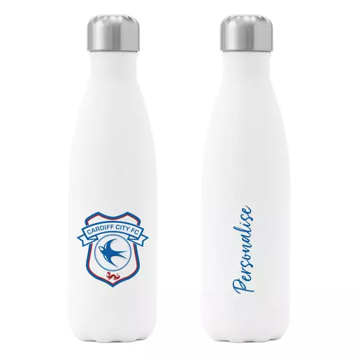 Cardiff City FC Crest Insulated Water Bottle - White