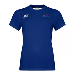 NewburyCollegeStaff_WomensCCCClubRoyalTee_Front.png