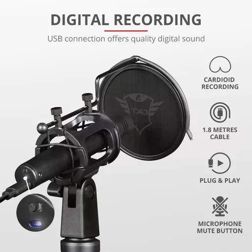 Trust GXT 241 Velica Black PC microphone