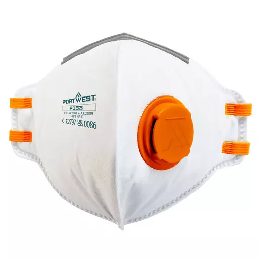 FFP1 Valved Dolomite Fold Flat Respirator (Pk20)