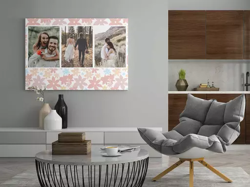 Personalised 3 Photo Collage Canvas - Autumn Background