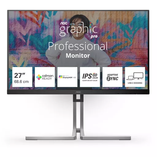 AOC Q27U3CV computer monitor 68.6 cm (27") 2560 x 1440 pixels 4K Ultra HD LCD Black