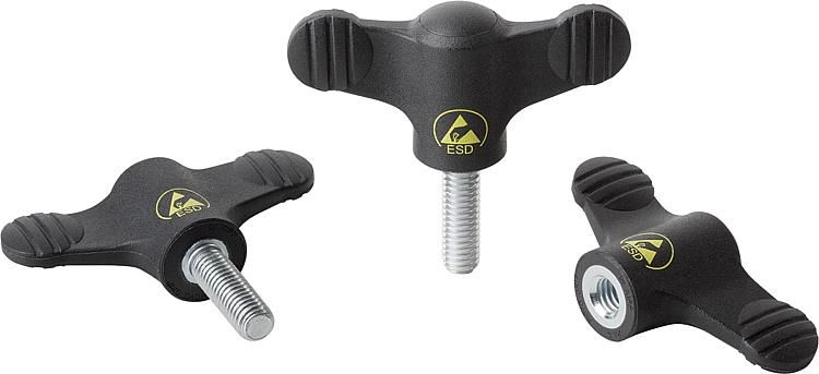 K0274 - Antistatic Wing Grips Parts In Brass & Steel Size M6
