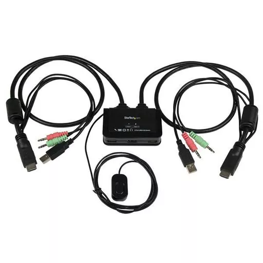 StarTech.com 2 Port USB HDMI Cable KVM Switch with Audio and Remote Switch – USB Powered