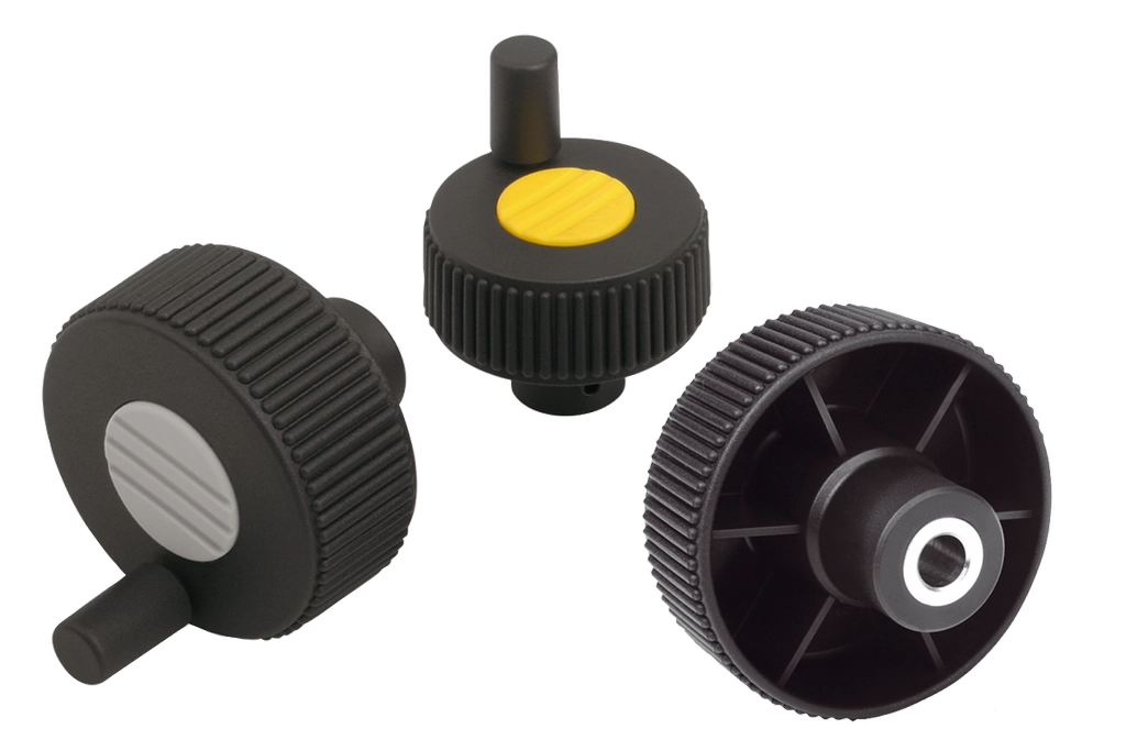 K0262 Inch - Knurled Knobs With Grip In Plastic With Steel Parts