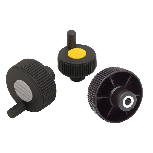 K0262 Inch - Knurled Knobs With Grip In Plastic With Steel Parts
