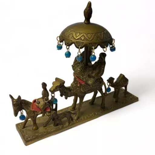 Silk Road Trader and Camel Train figurine