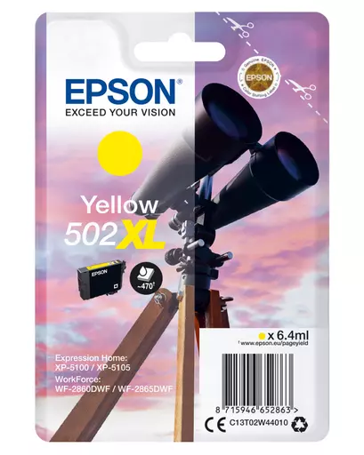 Epson C13T02W44010/502XL Ink cartridge yellow high-capacity, 470 pages 6,4ml for Epson XP 5100