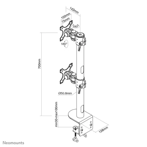 Neomounts monitor arm desk mount for curved screens