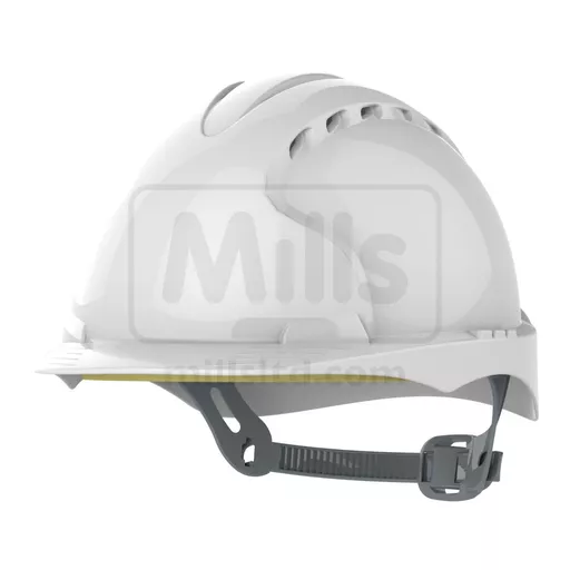 JSP EVO2 Mid Peak Vented White Helmet With Slip Ratchet