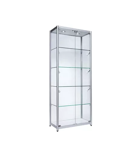 Aluminium Tower Showcase with Double Door - 198cm x 100cm x 40cm