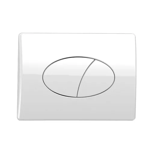 Round Pneumatic Push Plate / Flush Plate - White