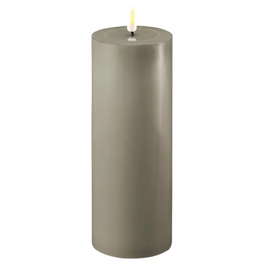 LED Pillar Candle 7.5x20cm - Latte