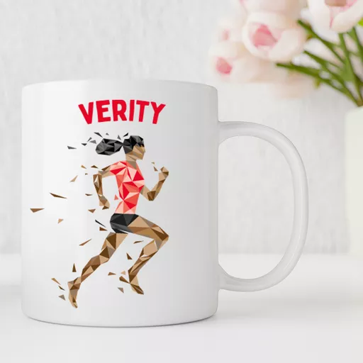 Personalised Runners Mug Women Red Top