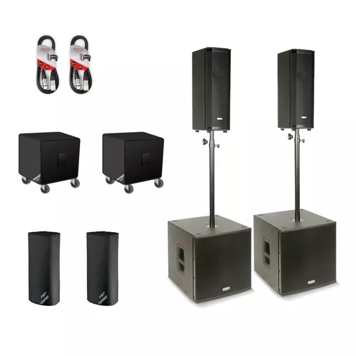 FBT VN 2500 Active Speaker & Sub System with Covers Bundle