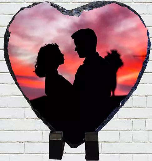 Create a unique keepsake with our Personalised Square Heart Rock Photo Slate. Upload your photo for a custom engraved gift 