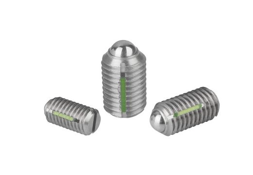 K0322 - Spring Plungers With Slot And Ball In Stainless Steel With Thread Lock