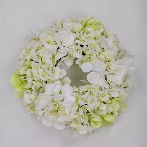 White & Green Hydrangea Wreath, Small