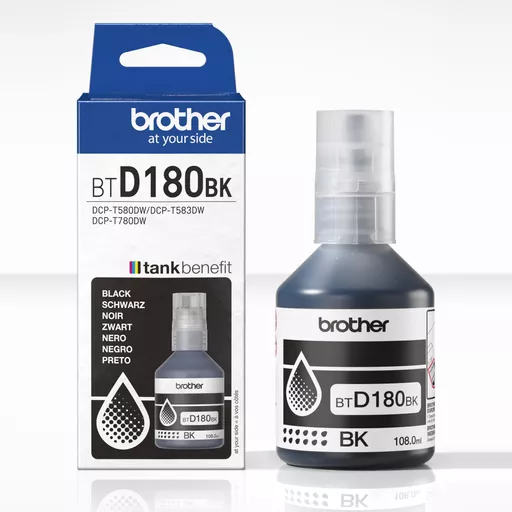 Brother BT-D180BK Ink bottle black, 7.5K pages ISO/IEC 19752 108ml for Brother DCP-T 580 DW