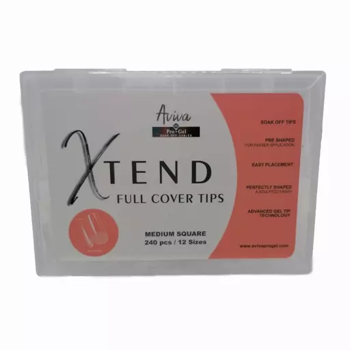 Aviva ProGel XTend Full Cover Gel Tips (Prebuffed) Medium Square