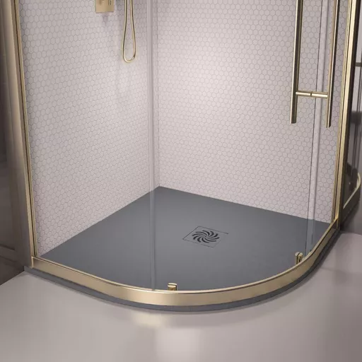 Crossland  900x900mm Quad Shower Tray with Slate Finish  - Grey