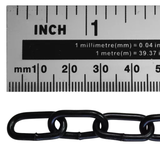 ASEC Steel Welded Chain Black 2.5m Length