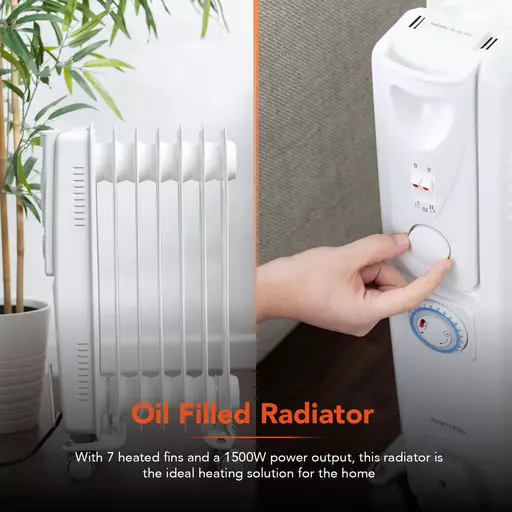 1500W Oil Filled Radiator With Timer