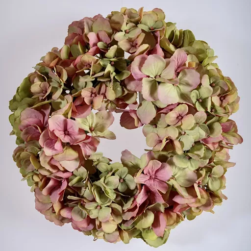 Pink & Green Hydrangea Wreath, Small