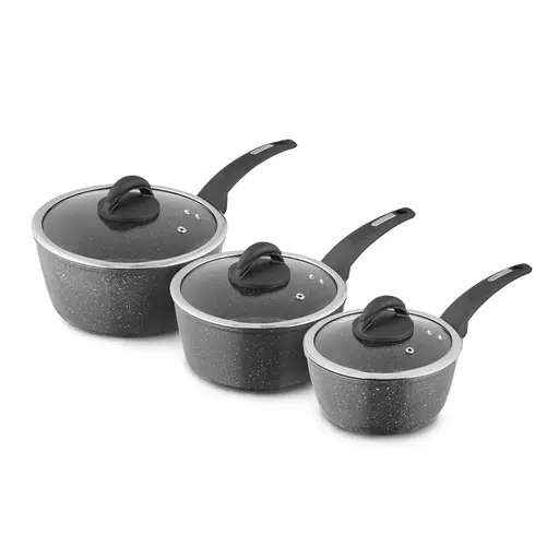 Cerastone Forged 3 Piece Saucepan Set