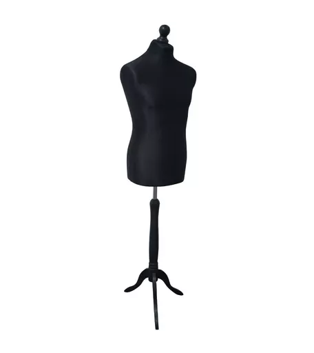 Male Tailors Dummy with Tripod Base - Black