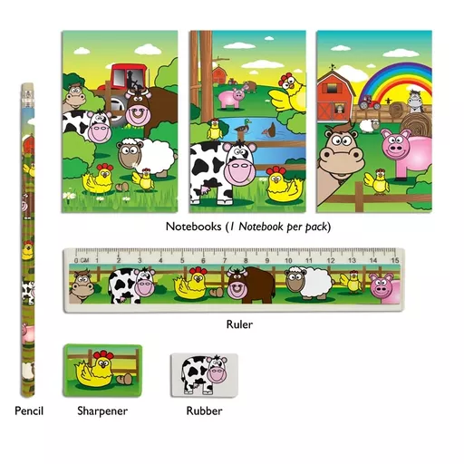Farm 5 Piece Stationery Set - Pack of 24