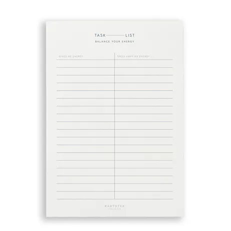 Task List // Energy Balance Notepad | Turnaround Gifts