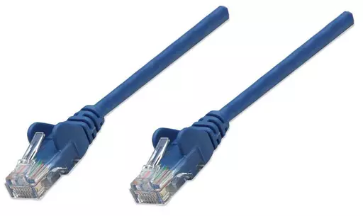 Intellinet Network Patch Cable, Cat6, 2m, Blue, CCA, U/UTP, PVC, RJ45, Gold Plated Contacts, Snagless, Booted, Lifetime Warranty, Polybag