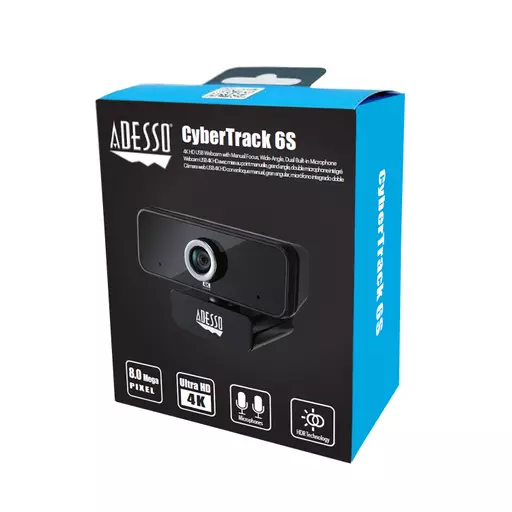 Adesso CyberTrack 6S webcam 8 MP 3840 x 2160 pixels USB 2.0 Black