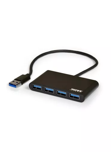 Port Designs 900121 interface hub USB 3.2 Gen 1 (3.1 Gen 1) Type-A 5000 Mbit/s Black