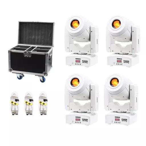 Equinox Fusion Spot 100 White Moving Heads with Flight Case Bundle