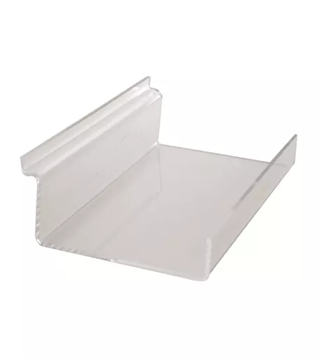 Slatwall Perspex Shelf with Lip - 20cm x 10cm