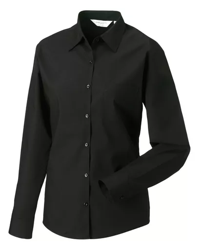 Ladies' Long Sleeve Polycotton Easy Care Poplin Shirt