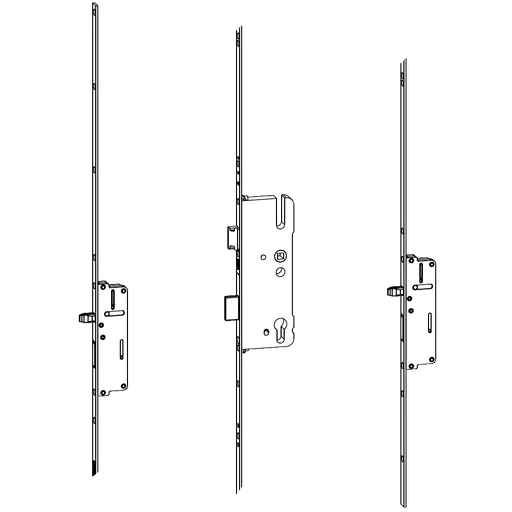 ROTO C600 45mm Backset Latch & Deadbolt Keywind With 2 Bolts 776558