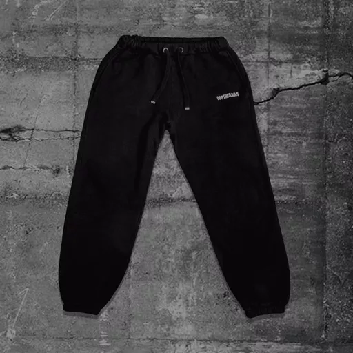 HEAVY METAL JOGGERS WITH WHITE EMBROIDERY