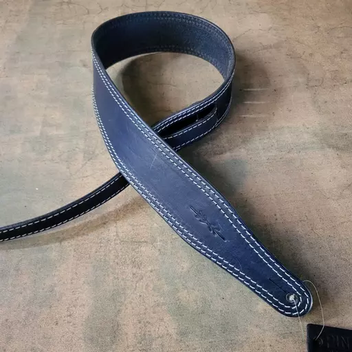 SOLD! GS41 Dark Blue Leather Guitar Strap - old stock